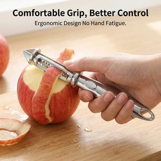 ANGEER Stainless-Steel 2-in-1 Peeler I Shape — kitchen use view